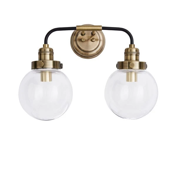 Broden Bathroom 2 Light Wall Light Antique Brass - Image 5
