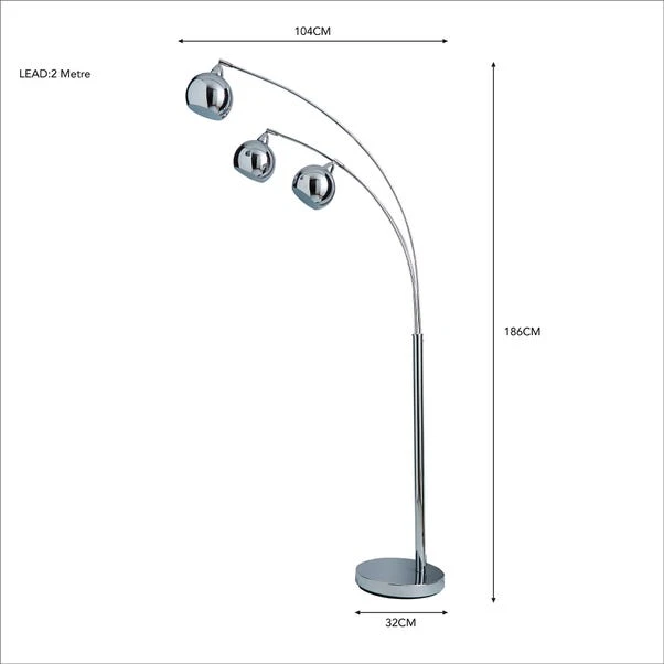 Herm 3 Arm Arc Floor Lamp - Image 5