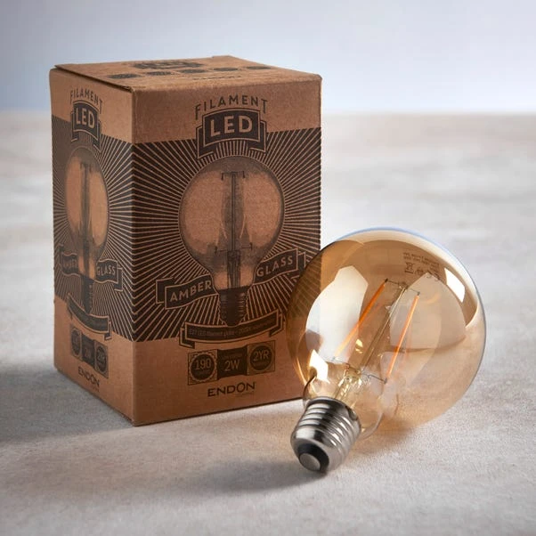 Vogue 2W ES LED Amber Filament Large Globe Bulb - Image 4