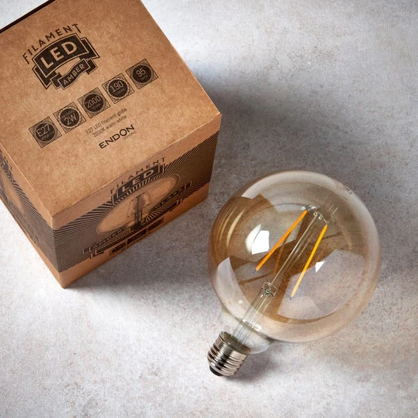 Vogue 2W ES LED Amber Filament XL Globe Bulb - Image 3
