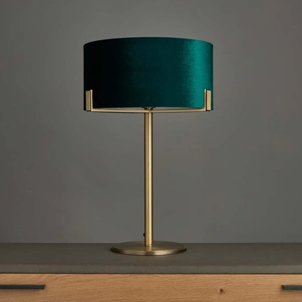 Vogue Balaton Green Velvet Table Lamp - Image 2