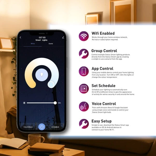 Status SMART 9W BC GLS Temperature Changing Pearl Bulb - Image 4