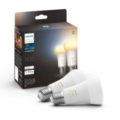 Set Of 2 Philips HUE Smart 8W ES GLS LED Tunable Bulbs