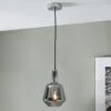 Jake Shiny Smoked Glass Pendant Light