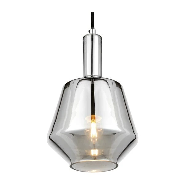 Jake Shiny Smoked Glass Pendant Light - Image 3