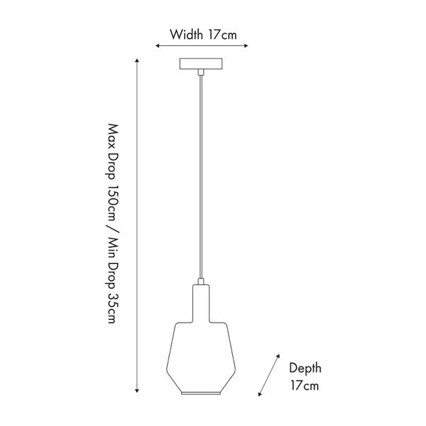 Jake Shiny Smoked Glass Pendant Light - Image 5