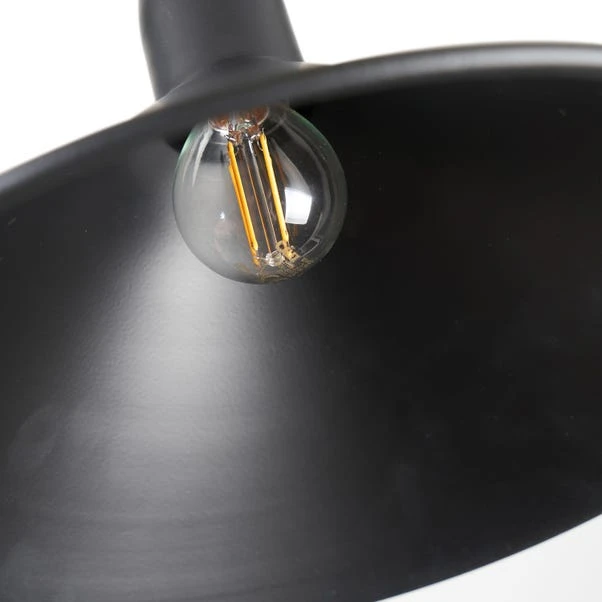 Canton Matt Black Cone Pendant Light - Image 4