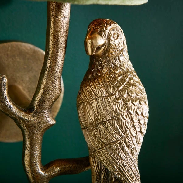 Gold Parrot Plug In Wall Light - Image 2