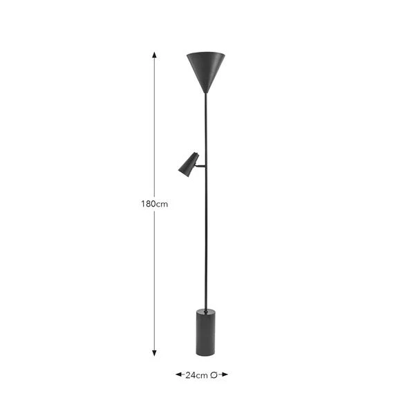 Heidi Industrial 2 Light Metal Floor Lamp - Image 6