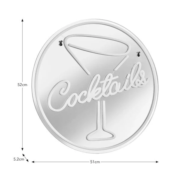 Cocktail Indoor Outdoor Mirrored Neon Sign - Image 5