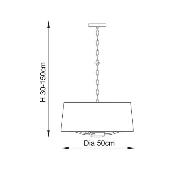 Vogue Elijah Traditional 3 Light Pendant Light - Image 10