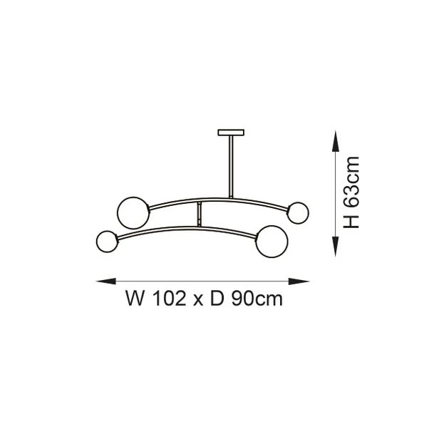 Vogue Nico 4 Light Semi Flush Ceiling Light - Image 8