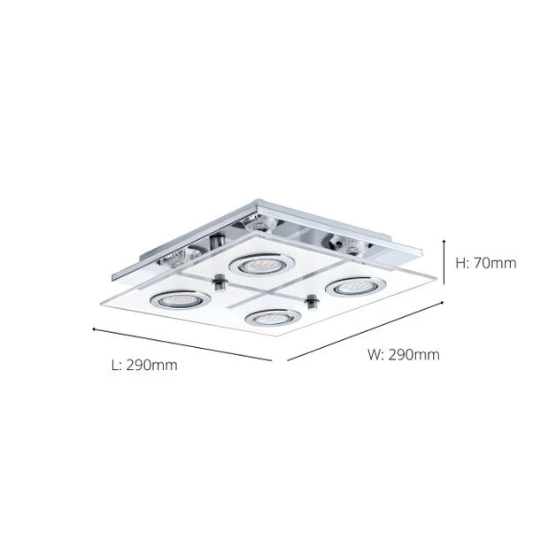 EGLO Cabo 4 Light LED Flush Ceiling Light - Image 3
