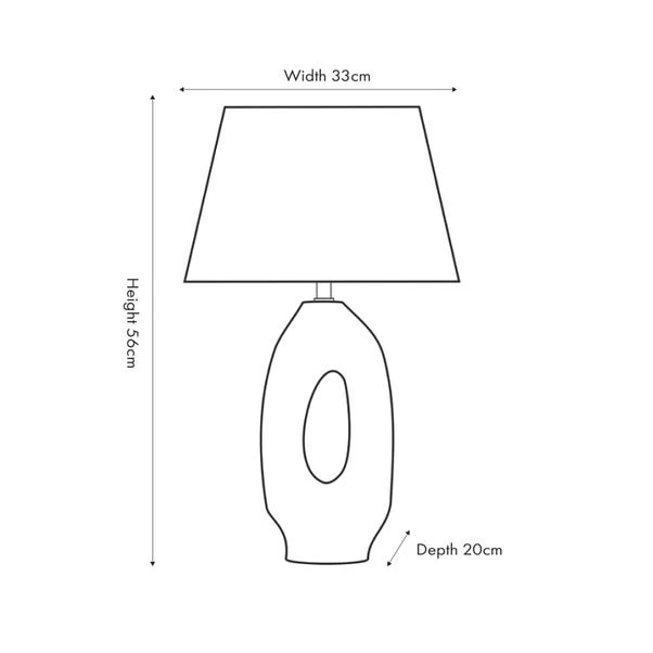 Laila Natural Organic Tall Ceramic Table Lamp - Image 5