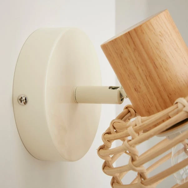Emil Rattan Adjustable Wall Light - Image 4