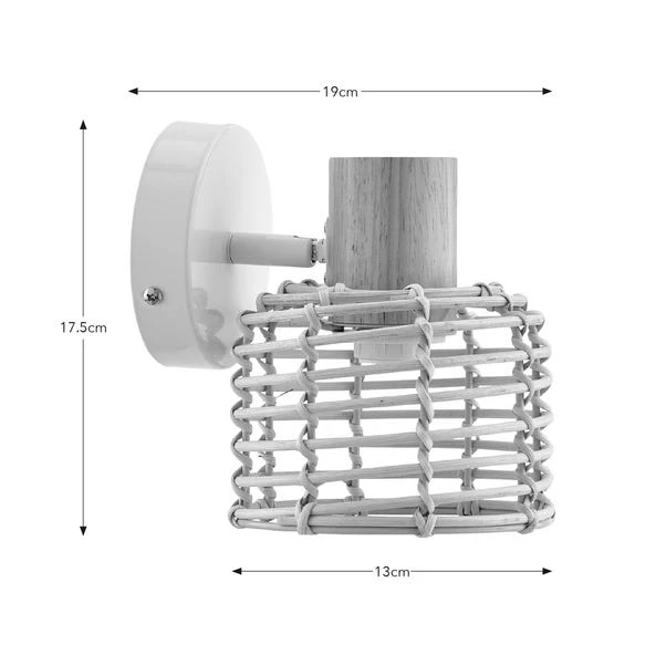 Emil Rattan Adjustable Wall Light - Image 6