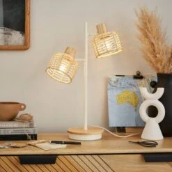 Emil Rattan 2 Light Adjustable Table Lamp