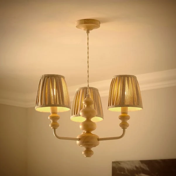 Bobby Pleated 3 Light Paint Your Own Semi Flush Candlestick Chandelier - Image 2