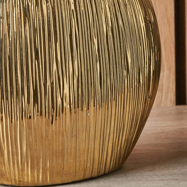 Gemini Gold Etched Ceramic Table Lamp - Image 2