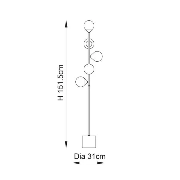 Vogue Willis 5 Light Floor Lamp - Image 5