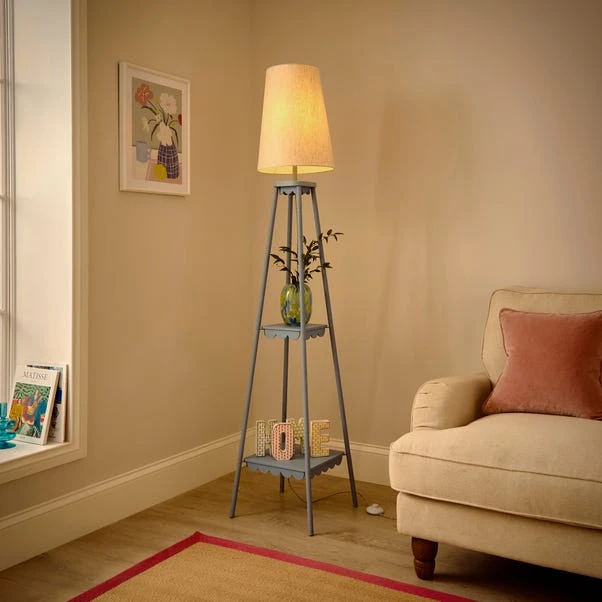 Remi Shelved Tripod Floor Lamp - Image 8