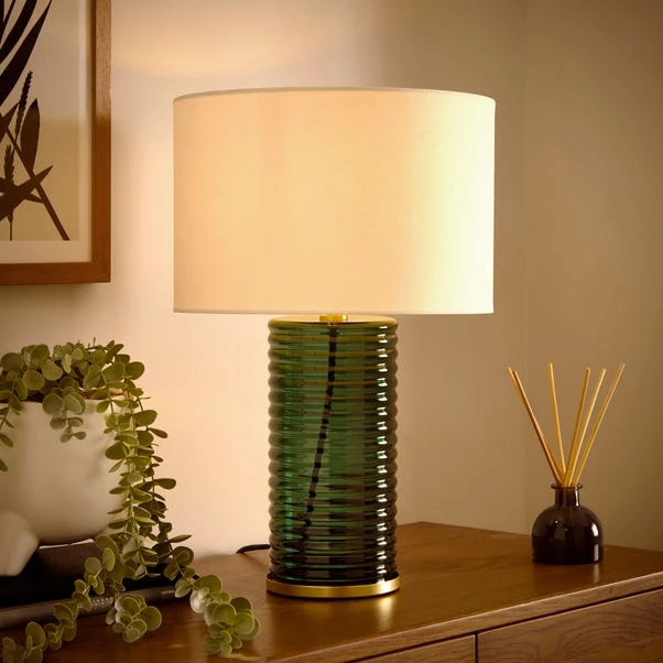 Nico Ribbed Glass Table Lamp - Image 8