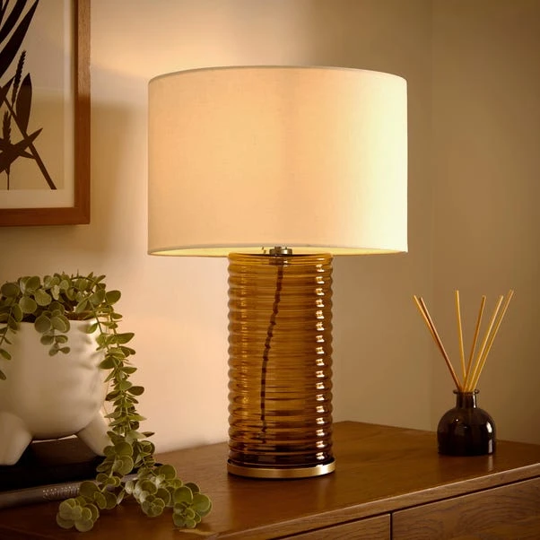 Nico Ribbed Glass Table Lamp - Image 2