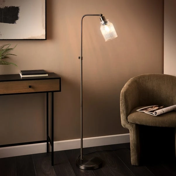 Tobias Industrial Ribbed Adjustable Floor Lamp - Image 2