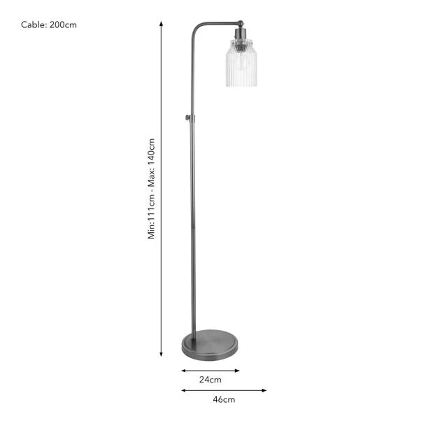 Tobias Industrial Ribbed Adjustable Floor Lamp - Image 7