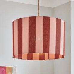 Beatrice Stripe Drum Lamp Shade
