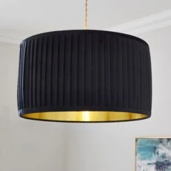 Sawyer Pleated Velvet Drum Lamp Shade