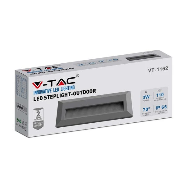 Set Of 4 V-TAC 3W Indoor Outdoor Rectangular Step Lights - Image 5