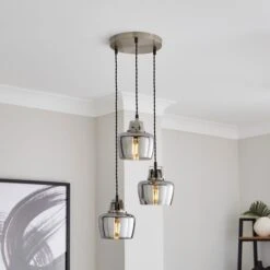 Auburn Industrial 3 Light Adjustable Cluster Ceiling Light
