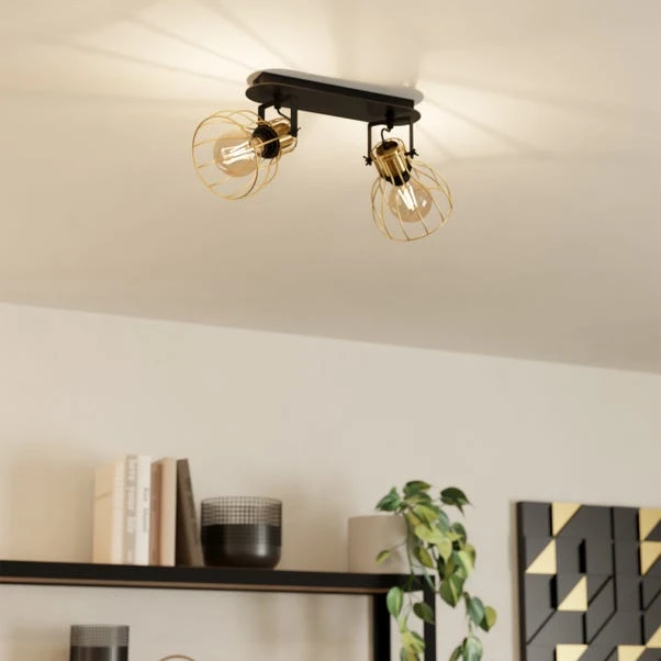 EGLO Sambatello Industrial 2 Light Adjustable Spotlight