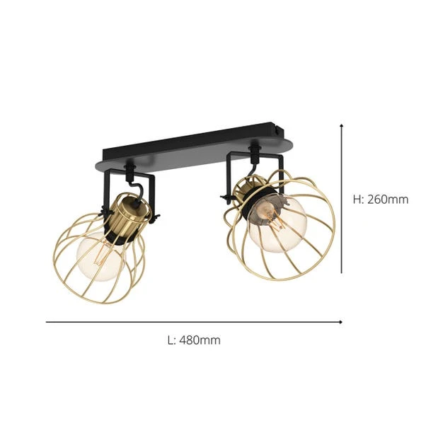 EGLO Sambatello Industrial 2 Light Adjustable Spotlight - Image 5