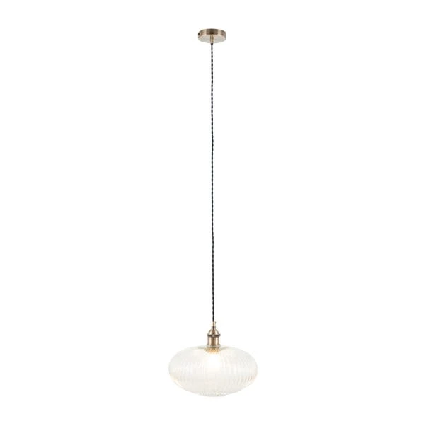 Return - Abigail Oval Ribbed Glass Pendant Light - Image 5
