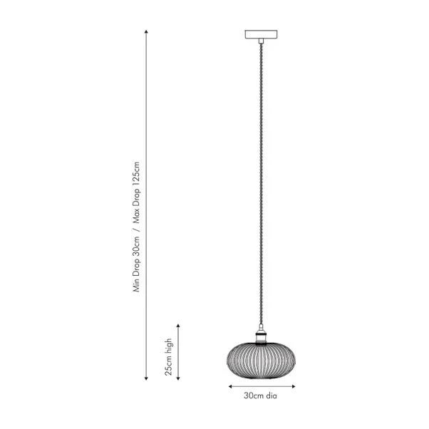 Return - Abigail Oval Ribbed Glass Pendant Light - Image 6